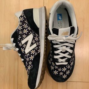 New Balance Black and White Daisy Sneakers